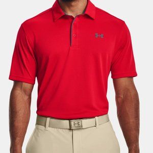 Under Amour Polo Shirt -  Men's UA Tech Polo in Red and Black - NWT - Size Large